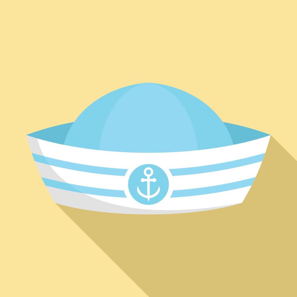 icono de sombrero de marinero, estilo plano vector