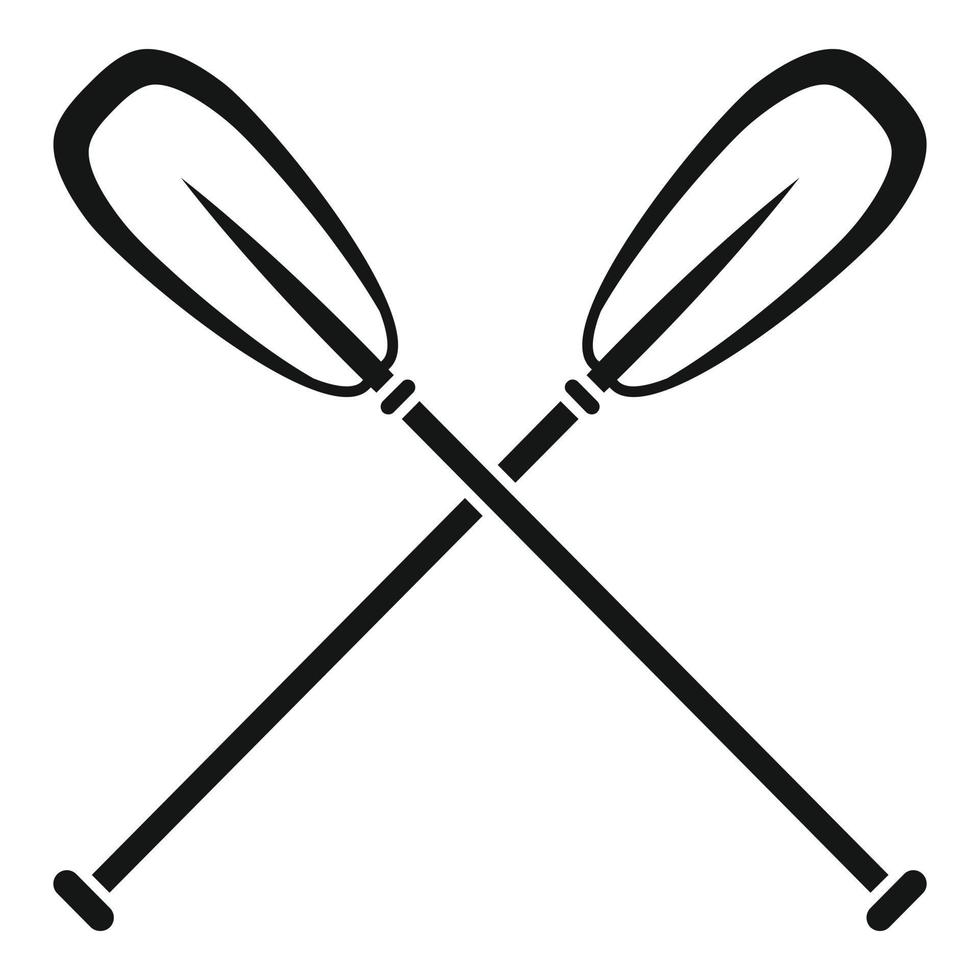 Metal plastic oars icon, simple style vector