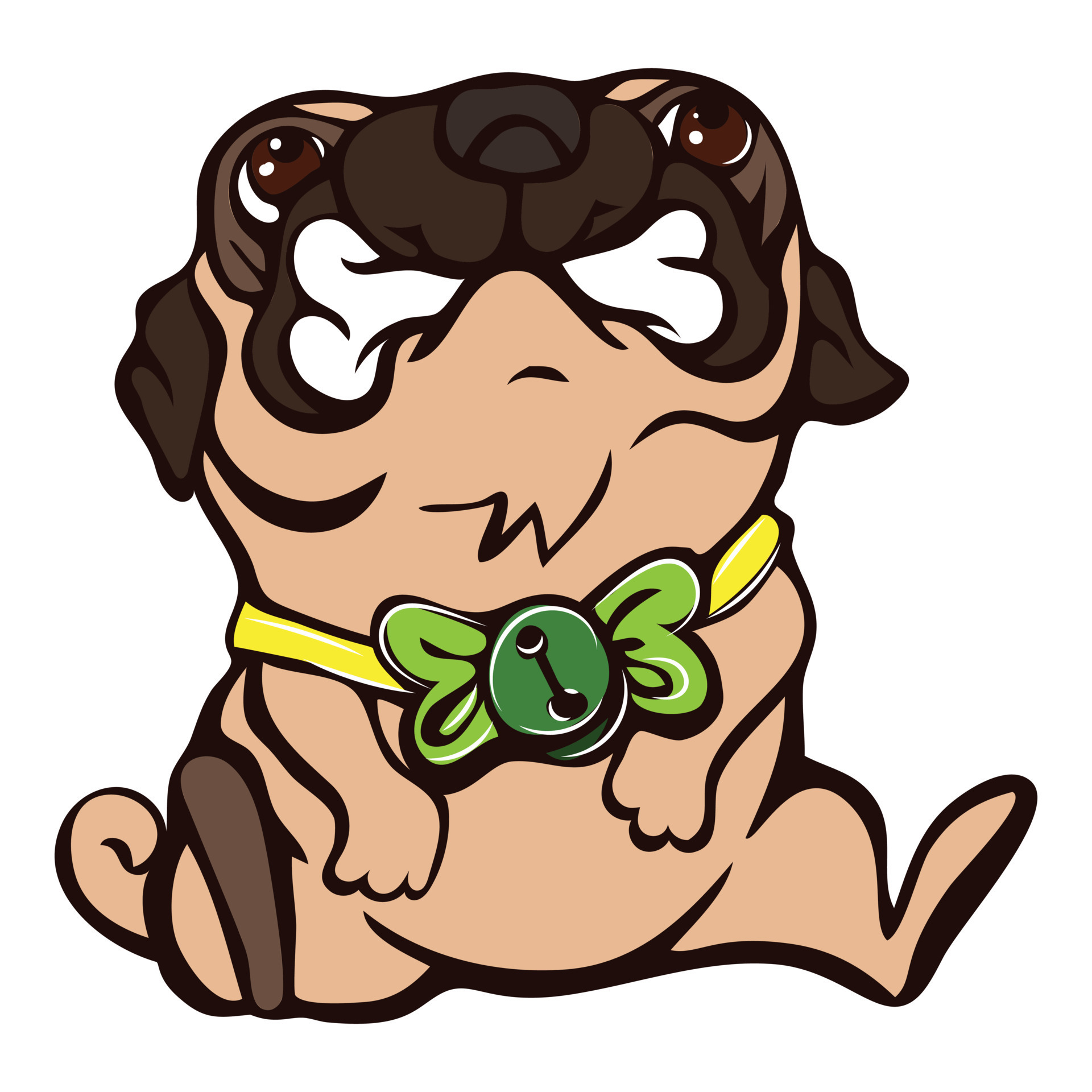 Pug birthday icon, cartoon style 14447949 Vector Art at Vecteezy