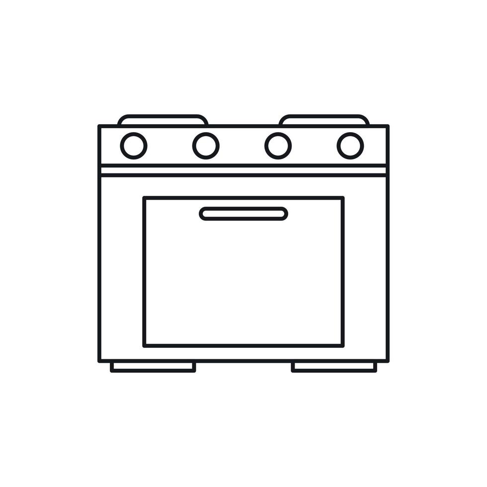 icono de estufa de cocina, estilo de contorno vector