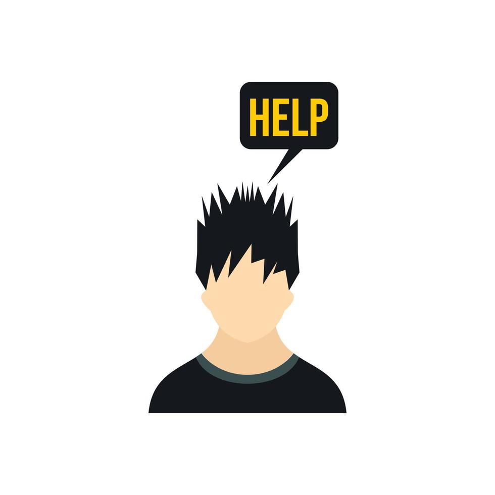 Man needs help icon in flat style vector