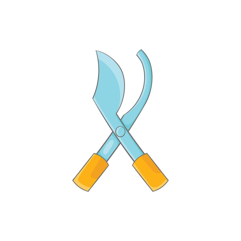 Garden pruner icon in cartoon style vector