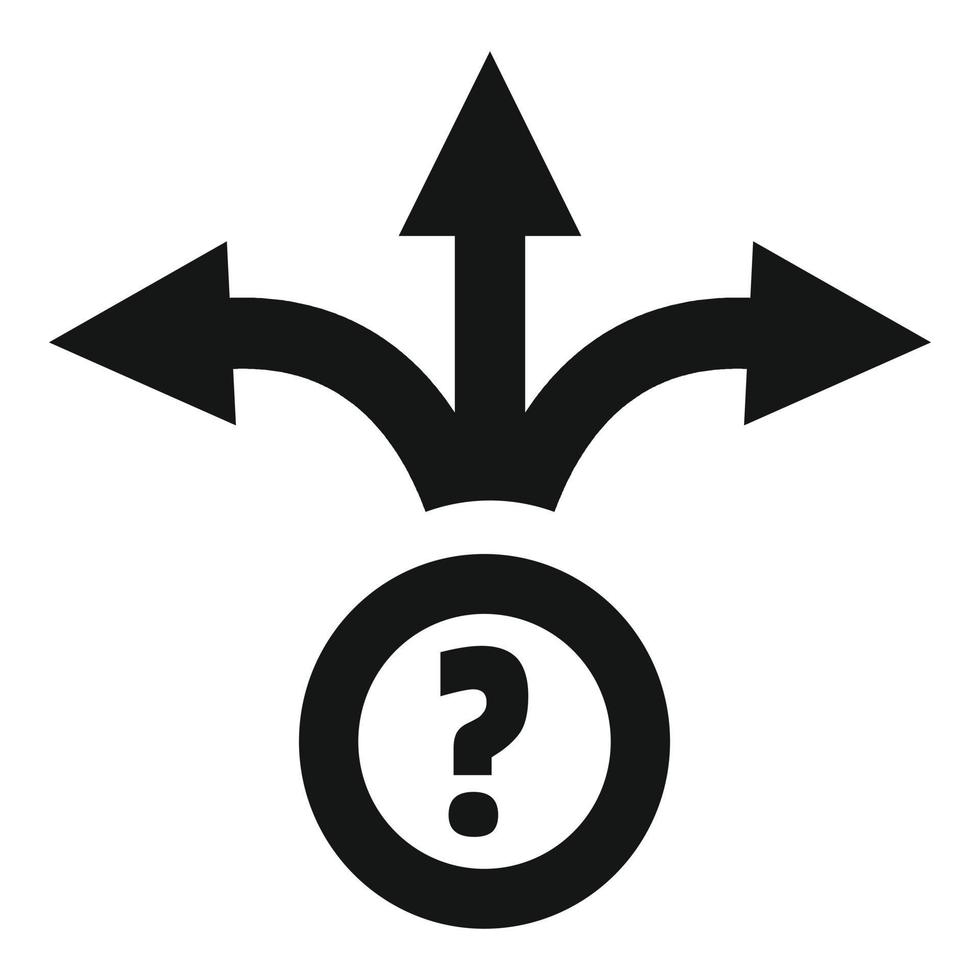 Three business ways icon, simple style vector