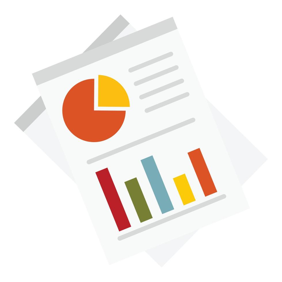 Graph papers icon, flat style vector