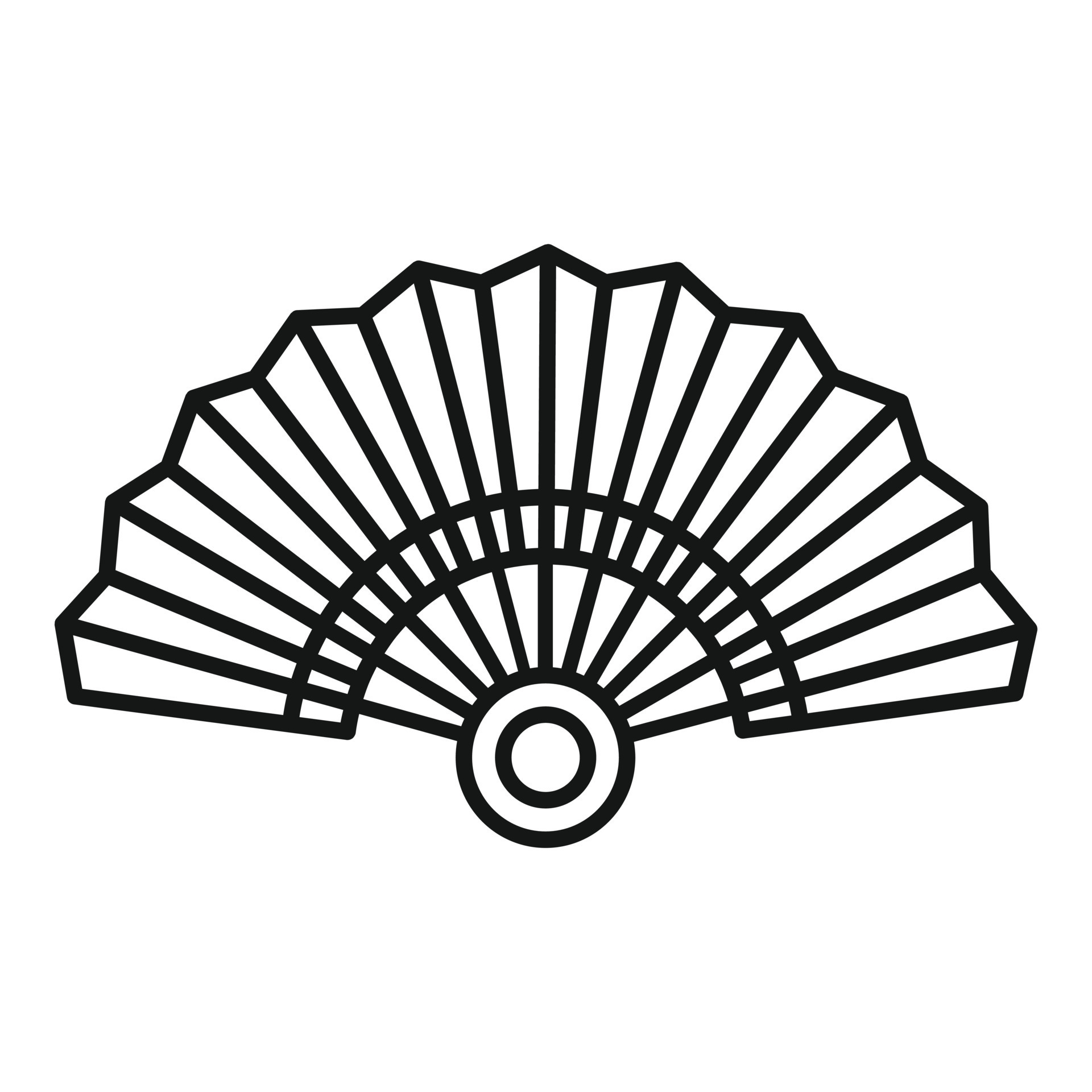 Paper hand fan icon, outline style 14447996 Vector Art at Vecteezy