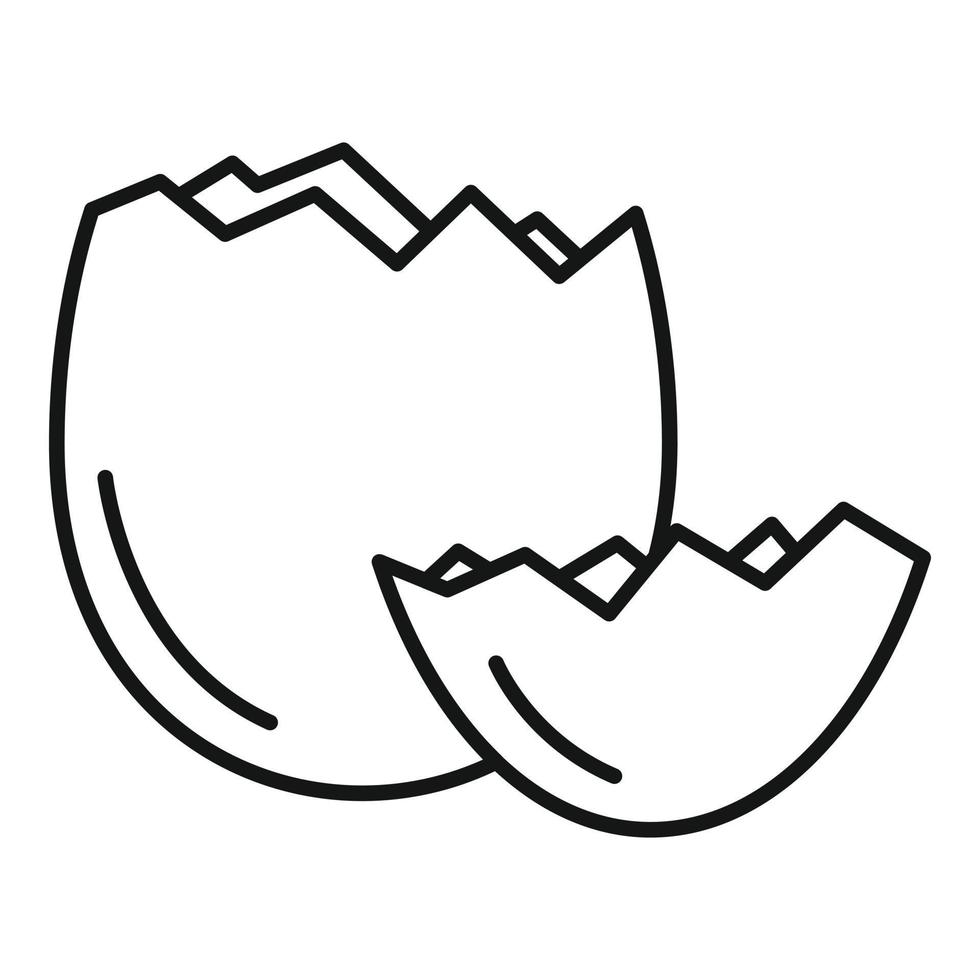 Crack eggshell icon, outline style vector