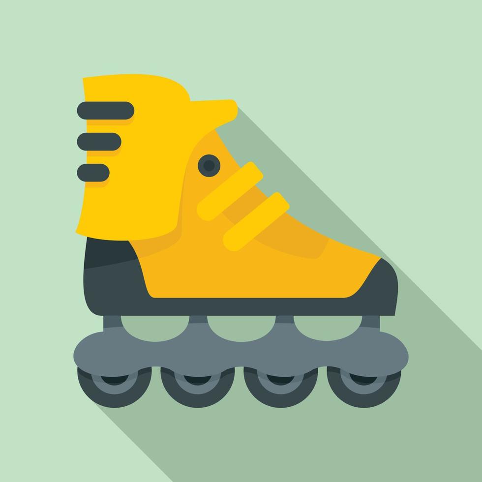 Sport inline skates icon, flat style vector