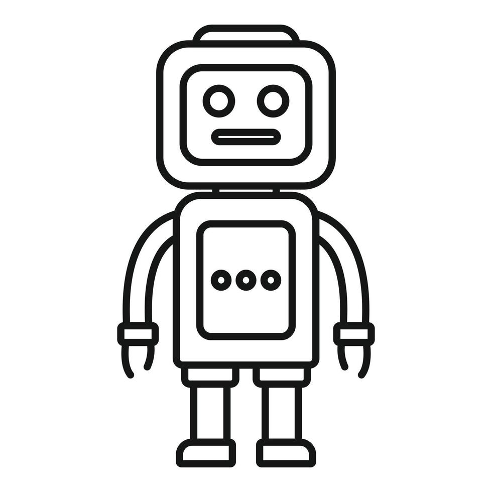 icono de robot electrónico, estilo de esquema vector