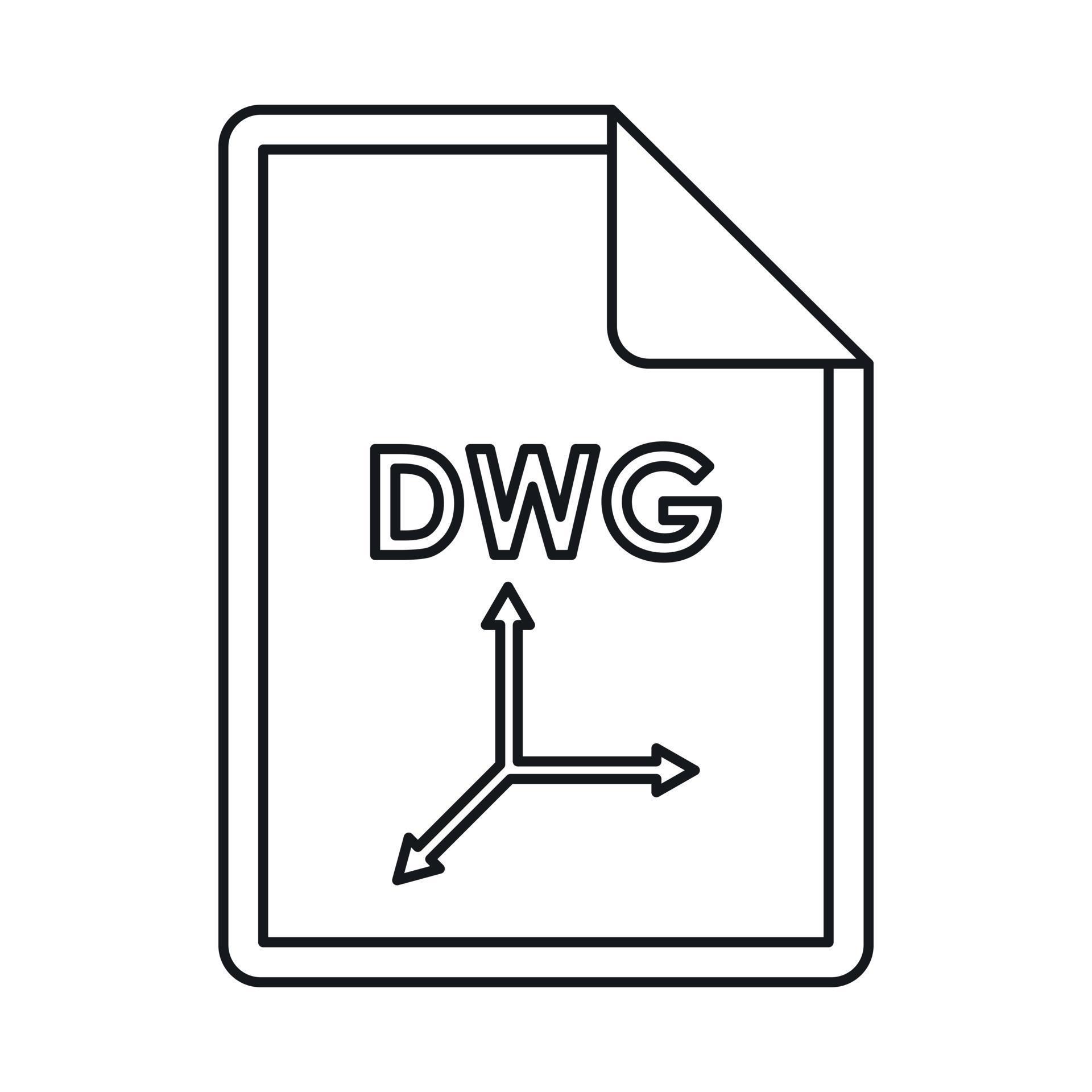 DWG file extension icon, outline style 14448011 Vector Art at Vecteezy