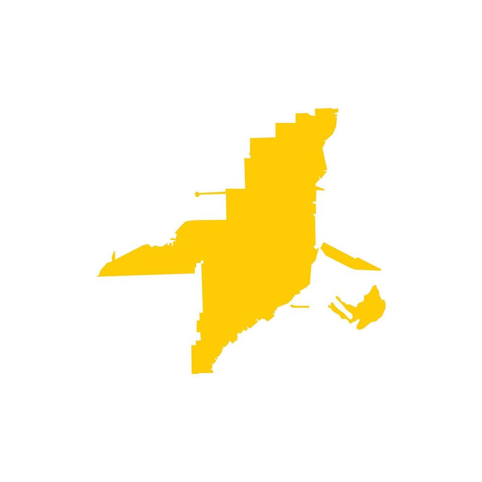 Florida yellow map icon, flat style vector