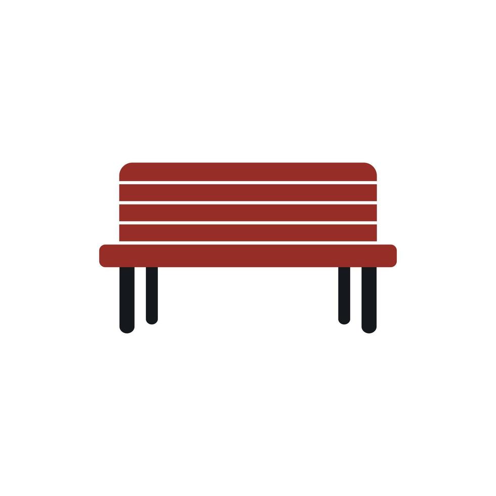 Wooden bench icon in flat style vector