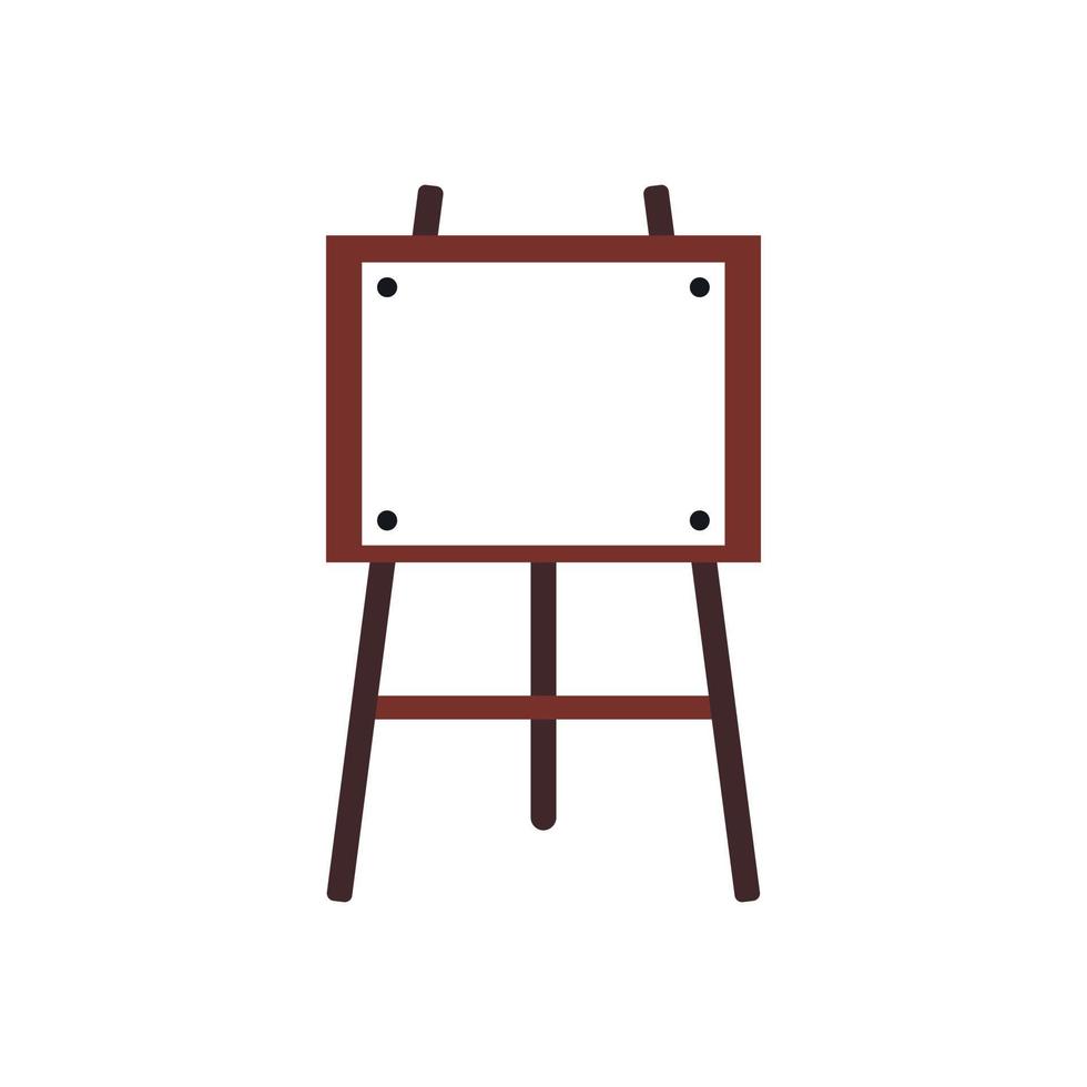 Wooden easel icon, flat style vector