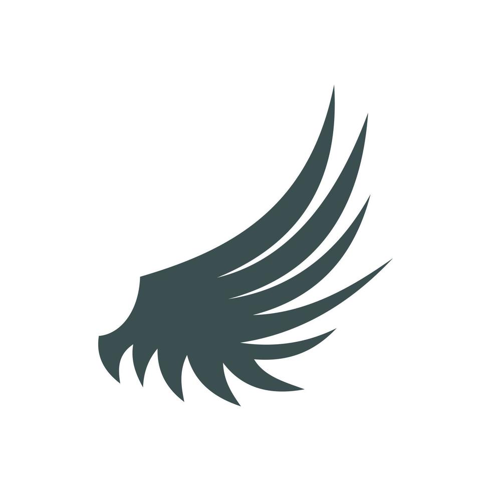 icono de ala de pájaro, estilo plano vector
