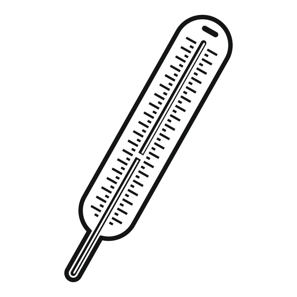 Mercury thermometer icon, simple style vector