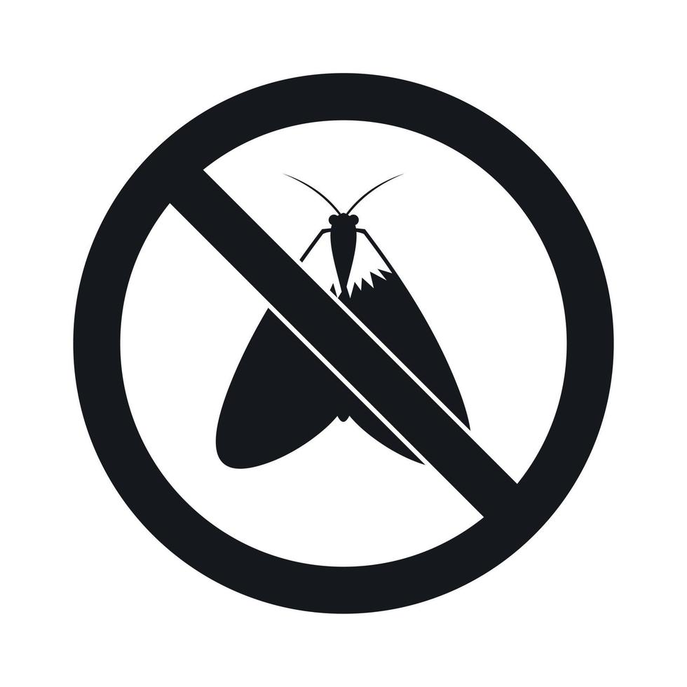 No moth sign icon, simple style vector