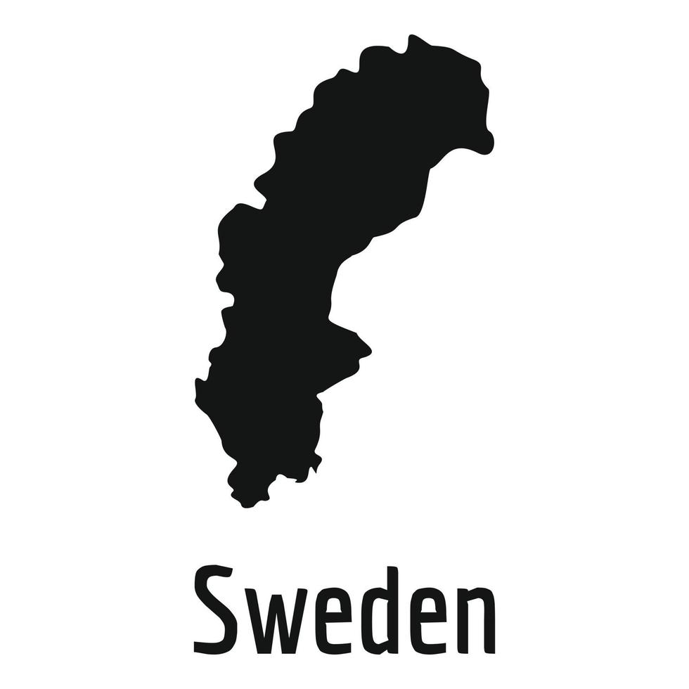 Sweden map in black vector simple