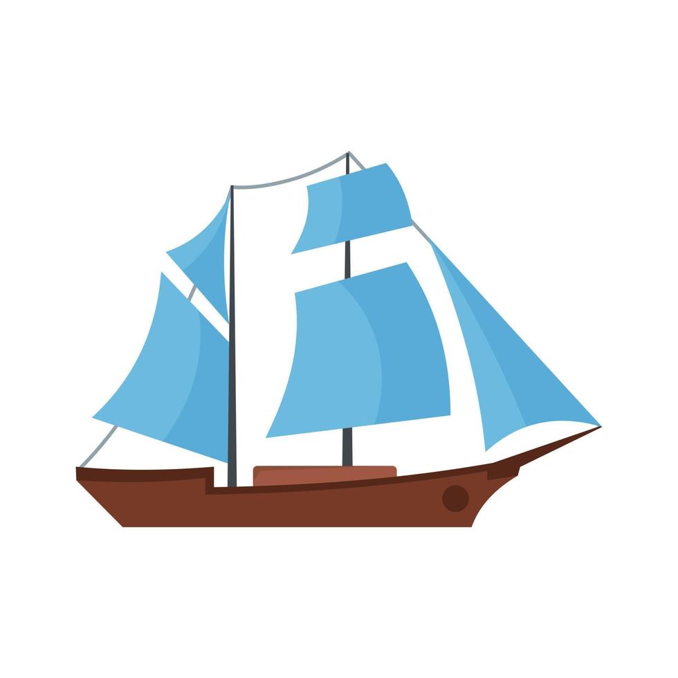 icono de excursión en barco, estilo plano vector