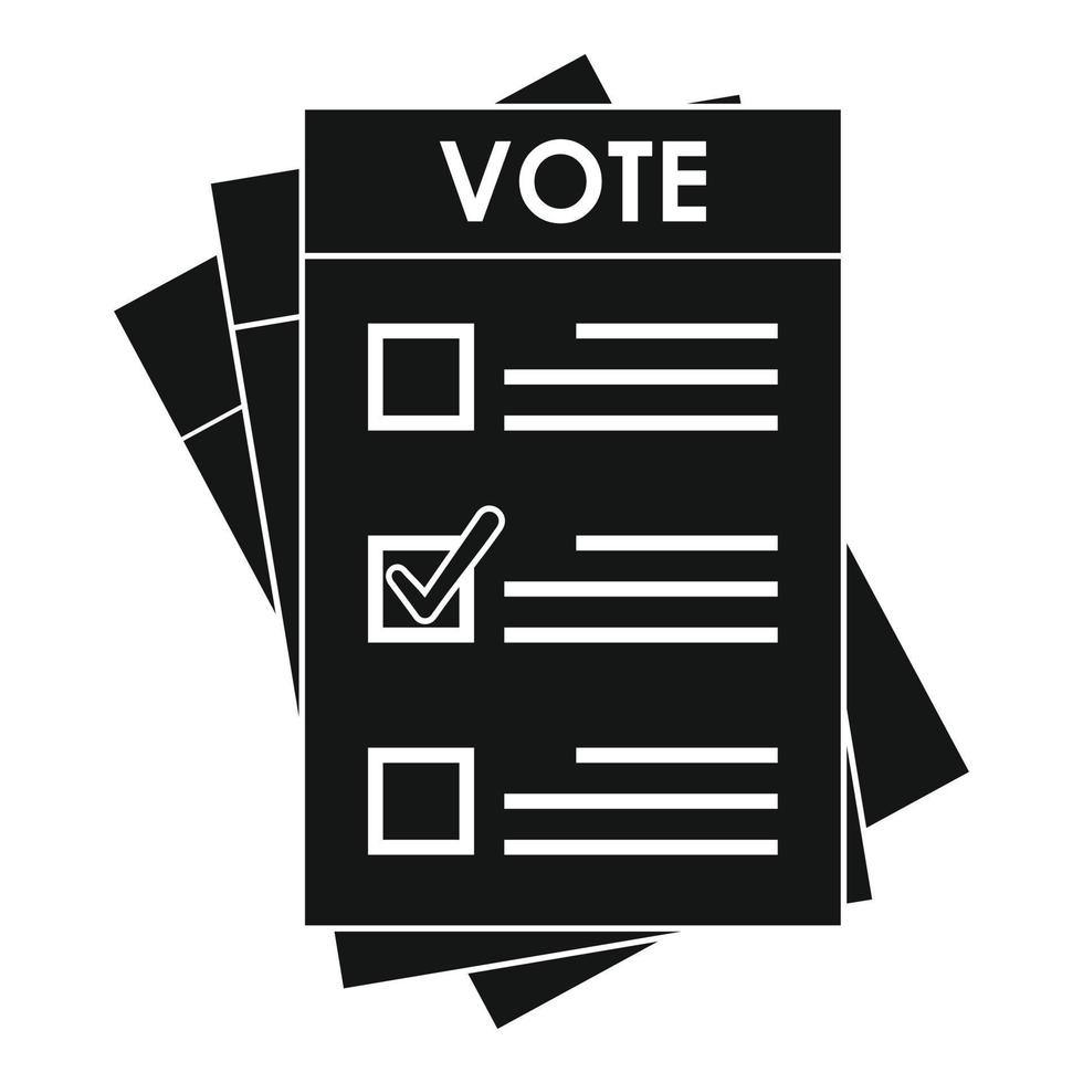 Election paper icon, simple style vector