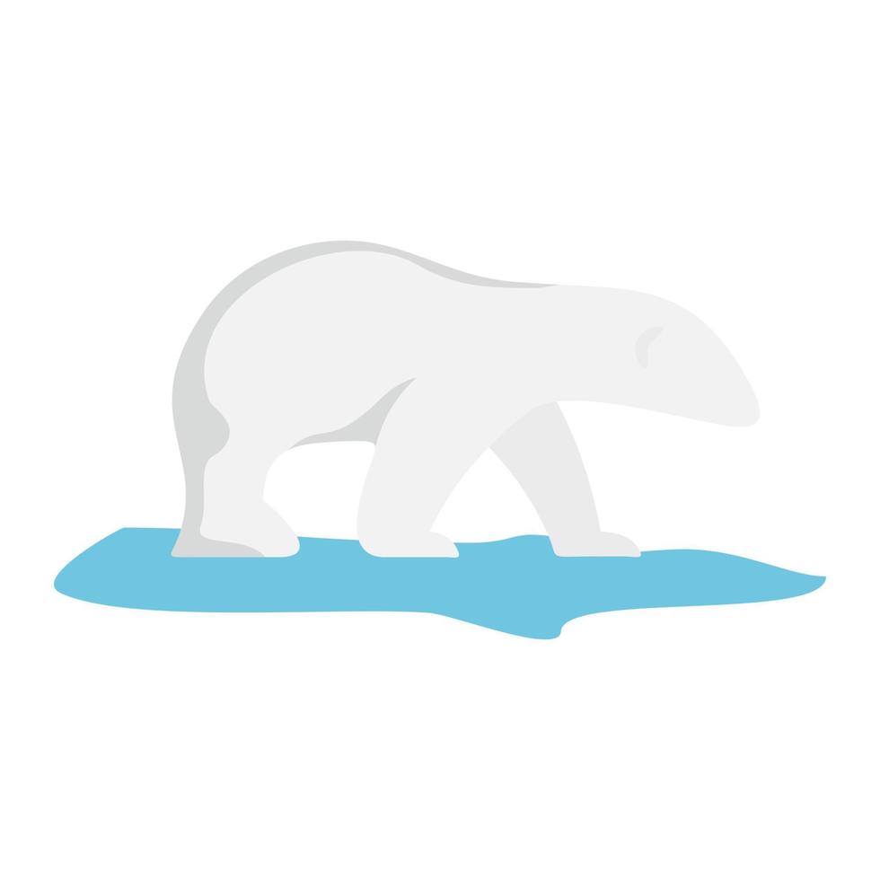 Polar bear icon, flat style vector