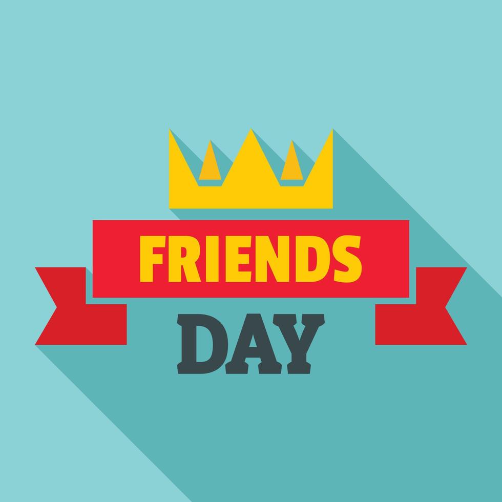 Crown friends day logo, flat style vector