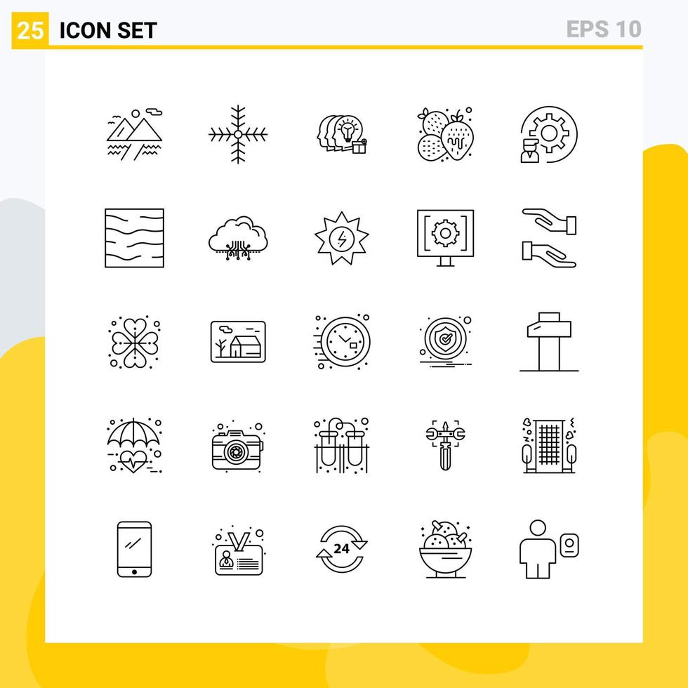 25 Creative Icons Modern Signs and Symbols of development coding share summer food Editable Vector Design Elements