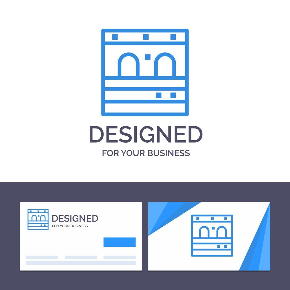 Creative Business Card and Logo template Door Garage Train Vector Illustration