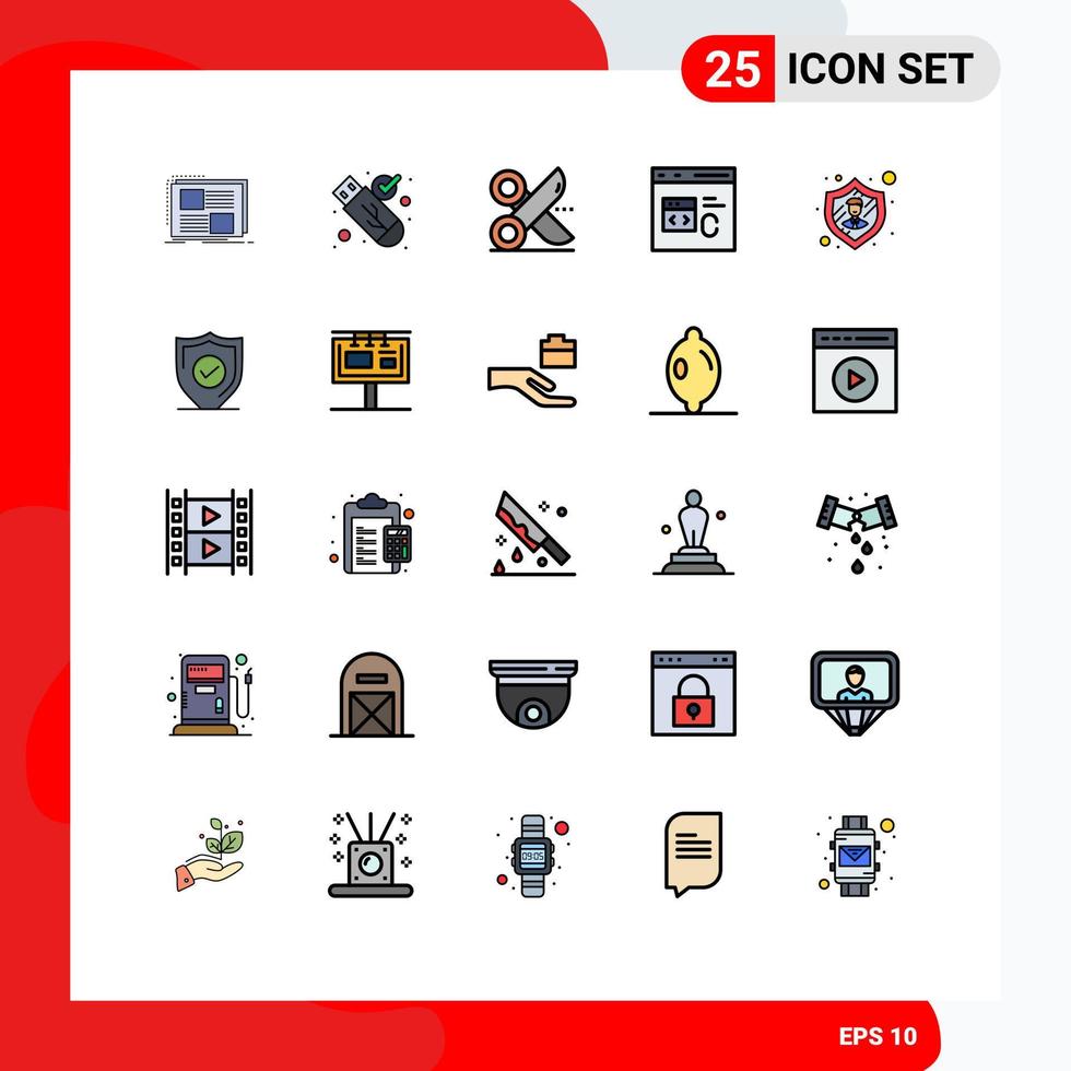25 Creative Icons Modern Signs and Symbols of develop code usb c scissor Editable Vector Design Elements