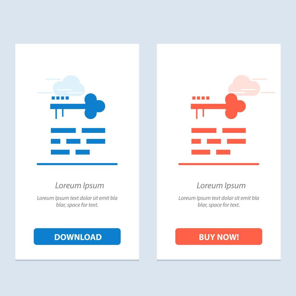 Key Lock Layout Login  Blue and Red Download and Buy Now web Widget Card Template vector