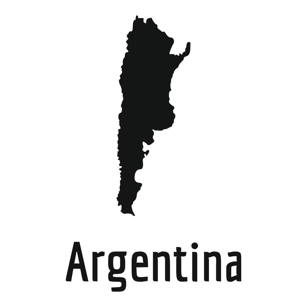 Argentina map in black vector simple