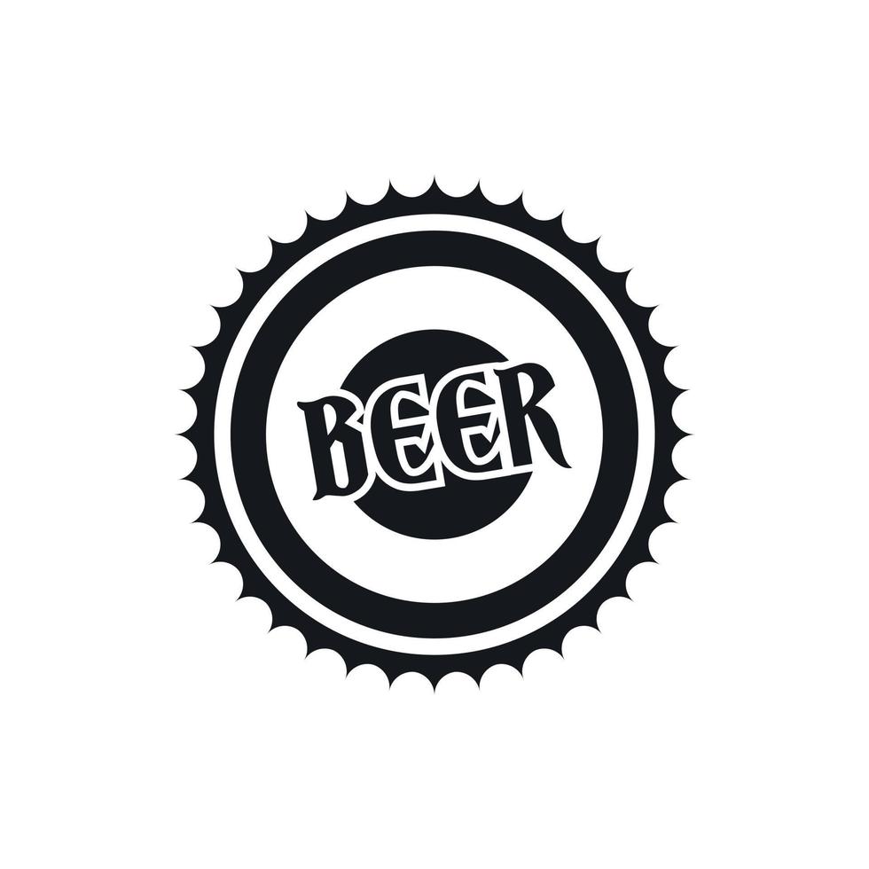 icono de tapa de botella de cerveza, estilo simple vector