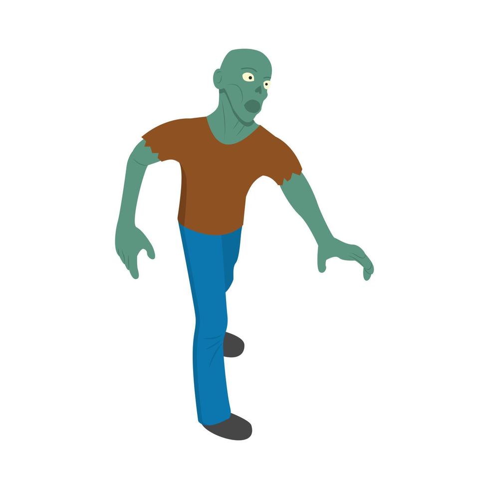 icono de hombre zombie, estilo isométrico vector