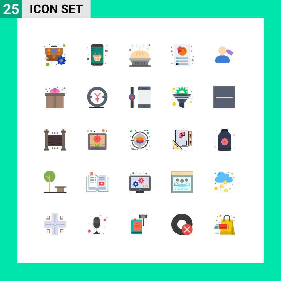 Stock Vector Icon Pack of 25 Line Signs and Symbols for report customization online analysis pie Editable Vector Design Elements