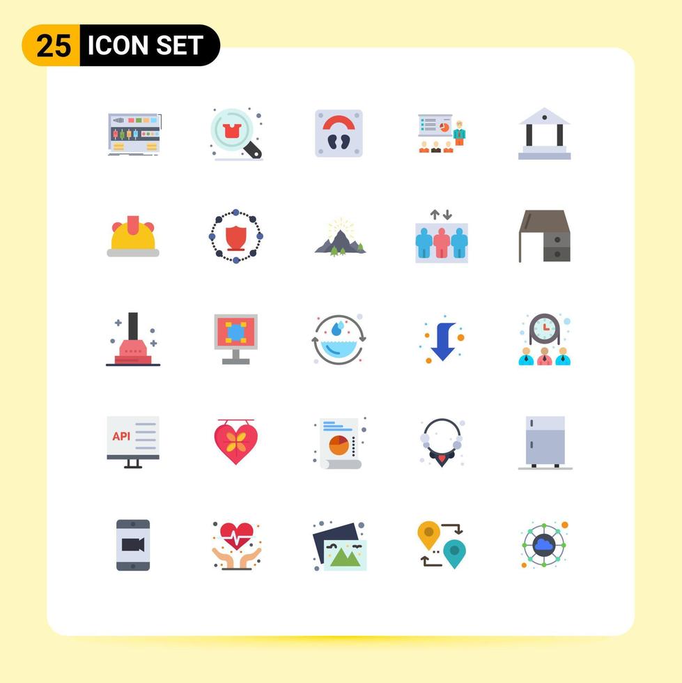 conjunto de 25 iconos de interfaz de usuario modernos símbolos signos para análisis de gráficos tienda presentación deportes elementos de diseño vectorial editables vector