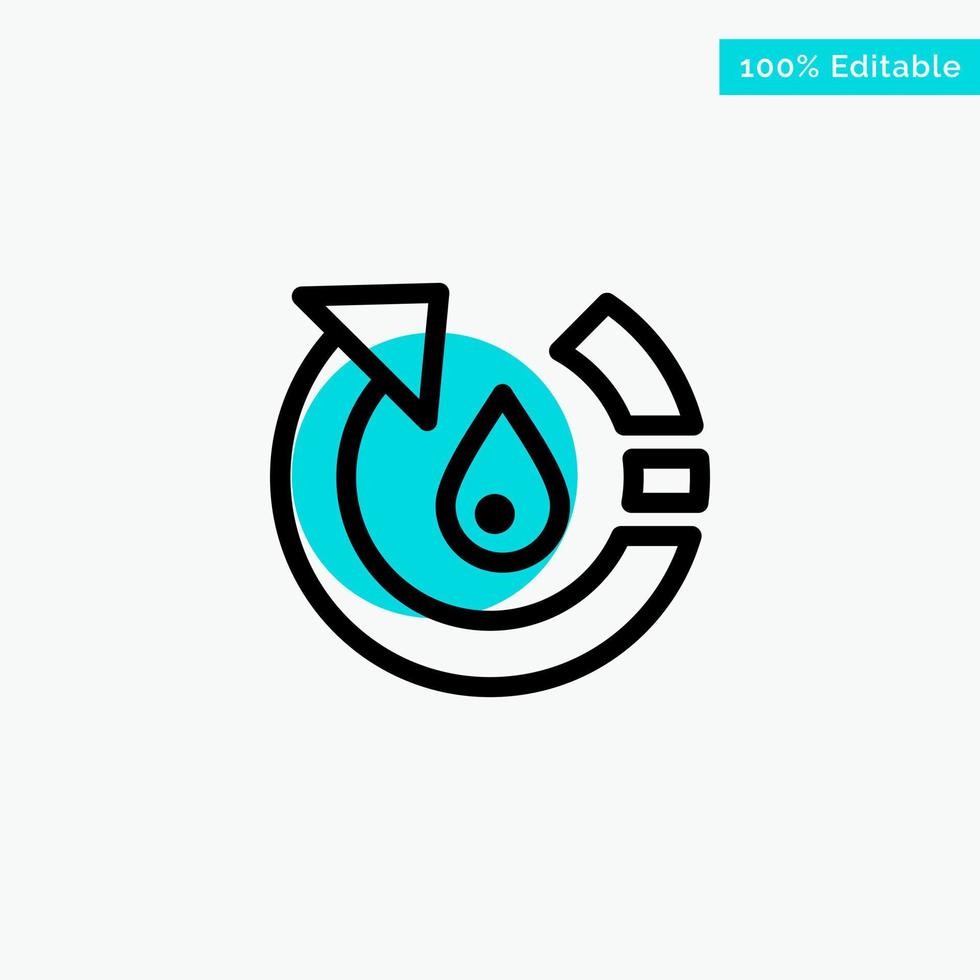 Drop Ecology Environment Nature Recycle turquoise highlight circle point Vector icon