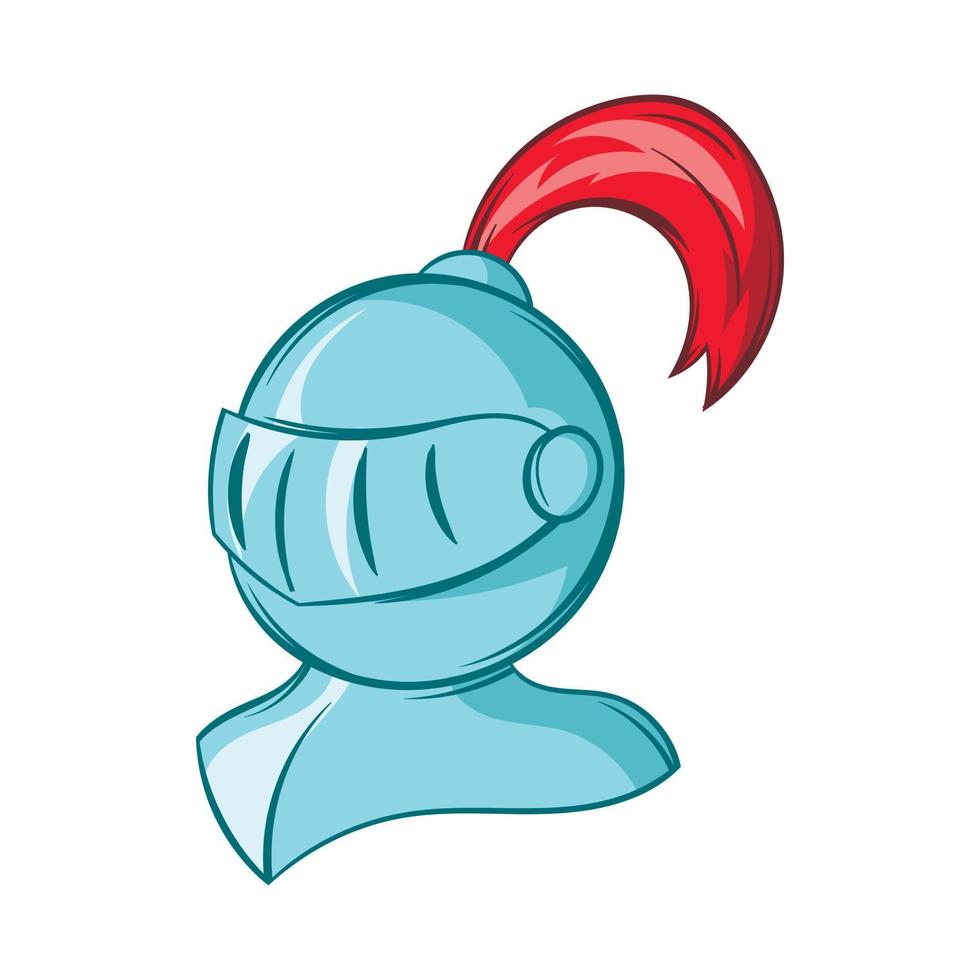 Medieval helmet icon, cartoon style vector