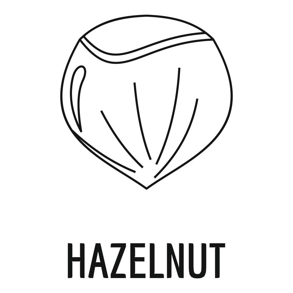 Hazelnut icon, outline style vector