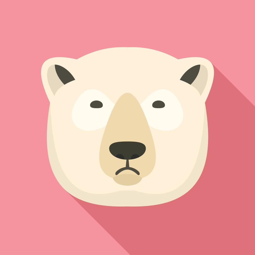 Polar bear icon, flat style vector