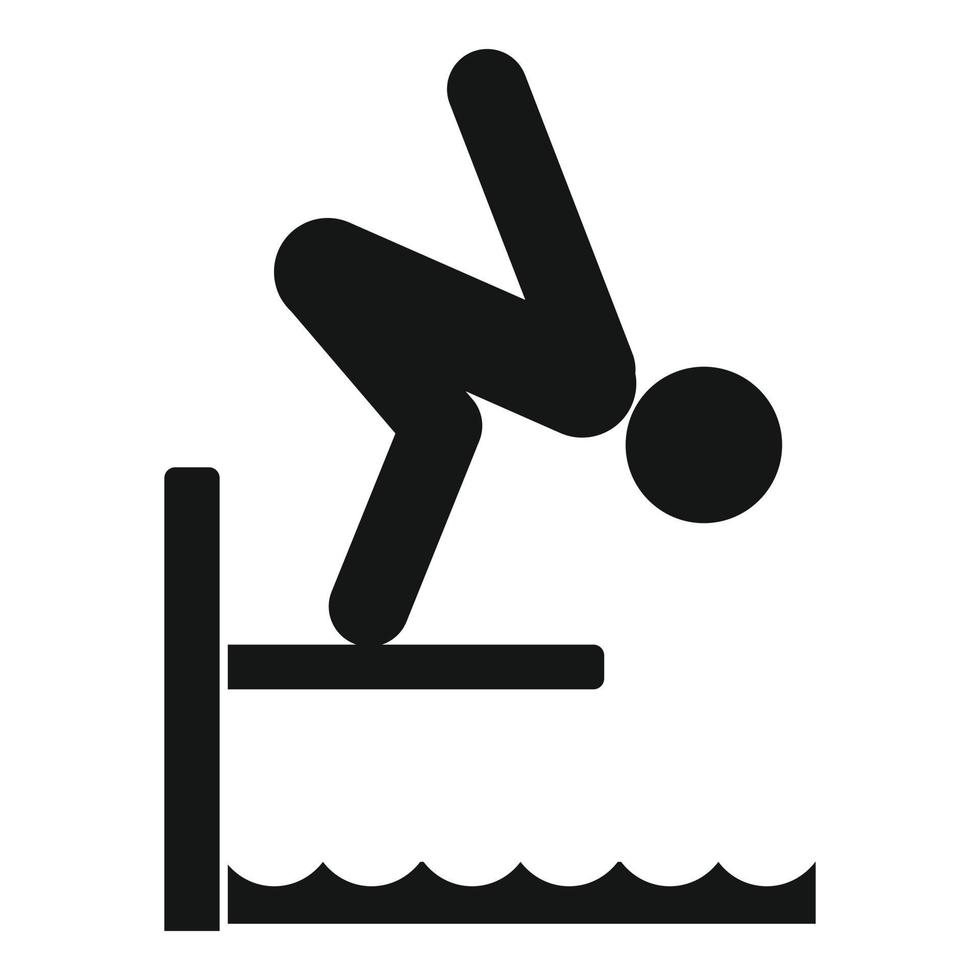 saltar en el icono de la piscina, estilo simple vector