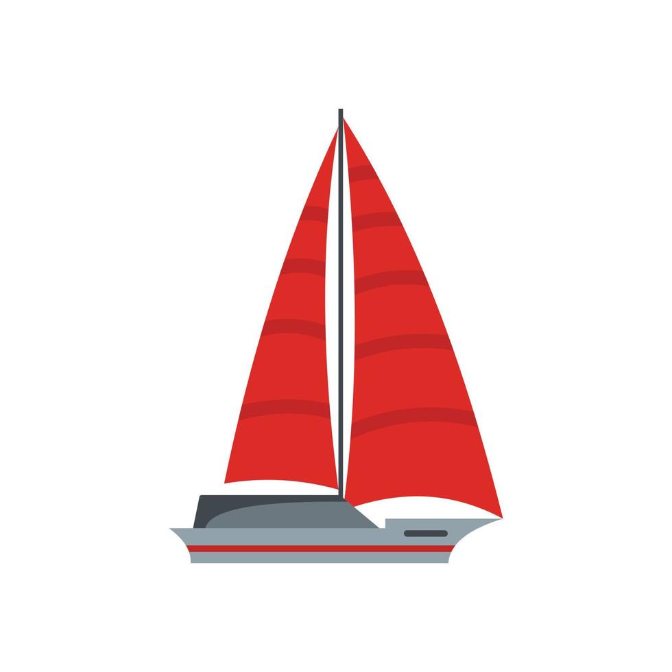 Yacht modern icon, flat style vector
