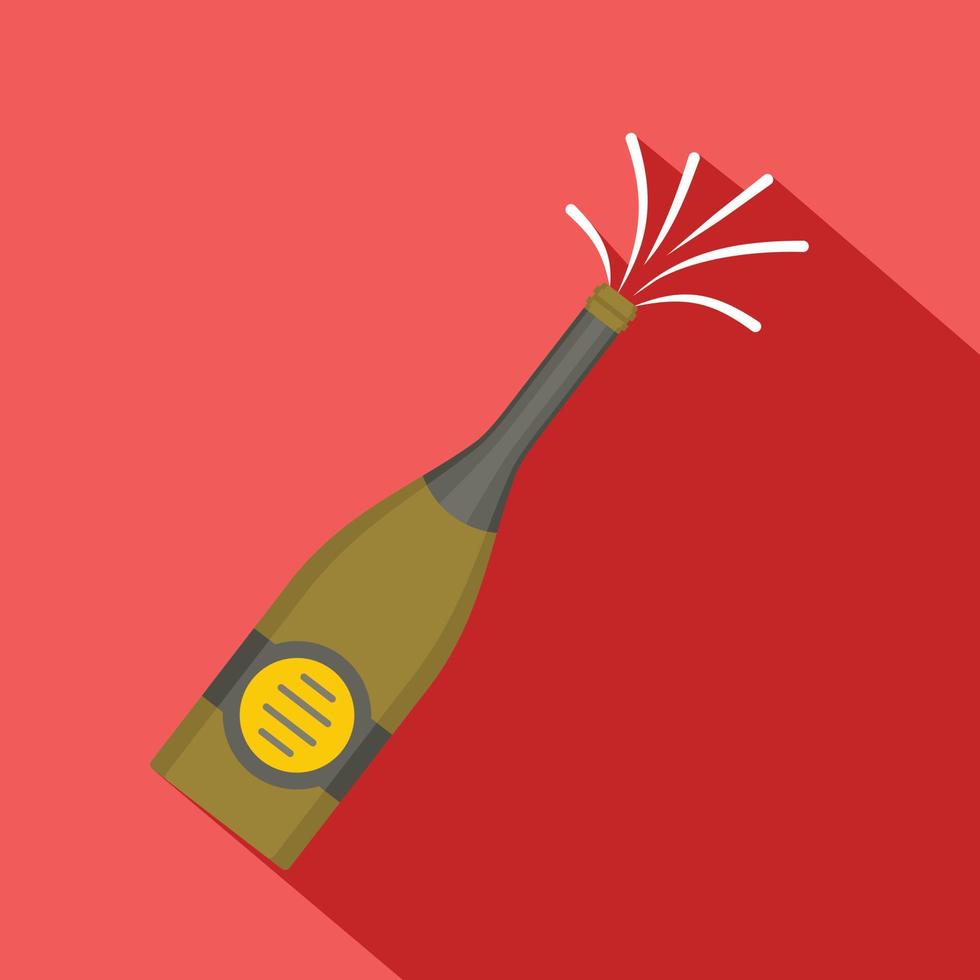 Bottle of champagne icon, flat style vector