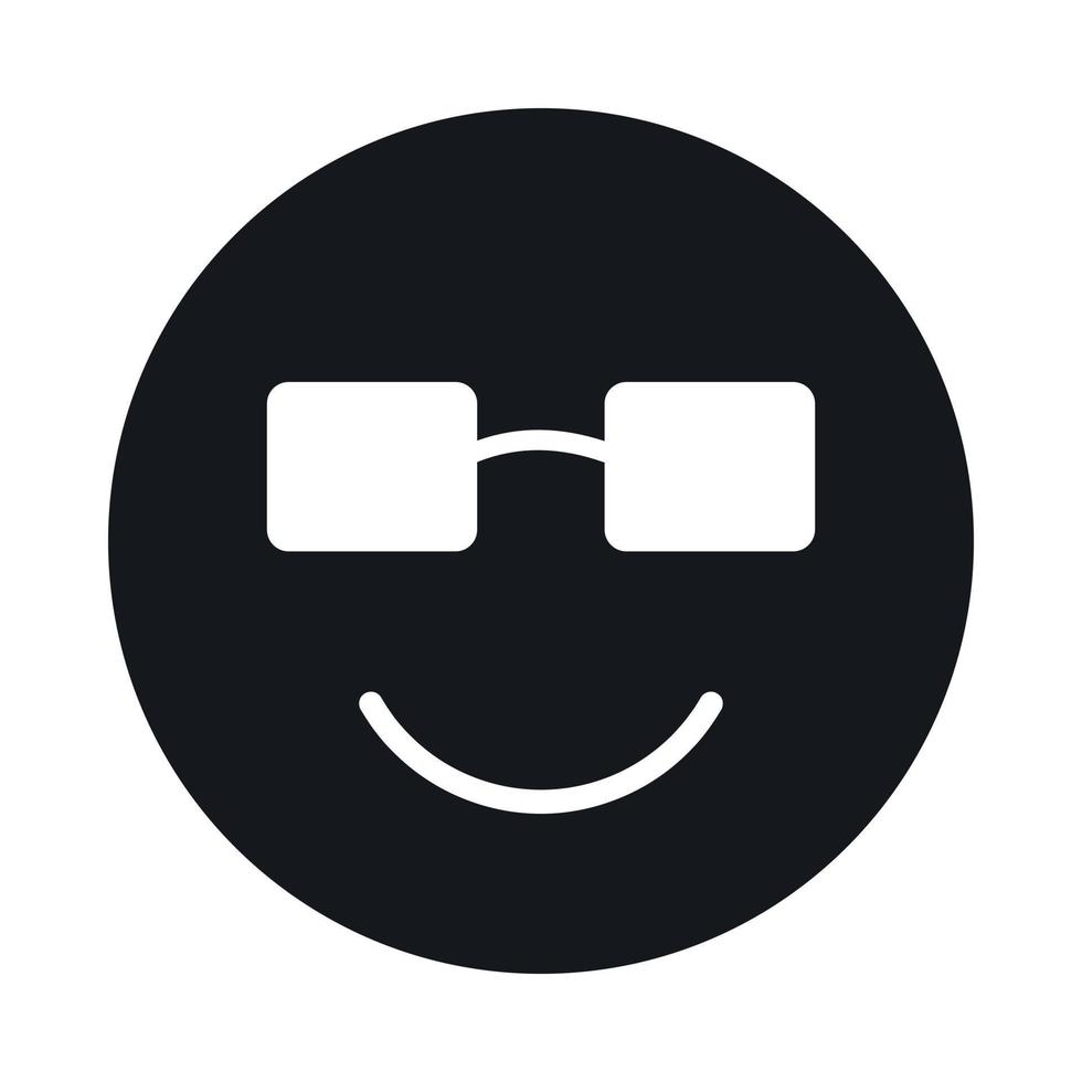 Smiling emoticon in sunglasses icon, simple style vector