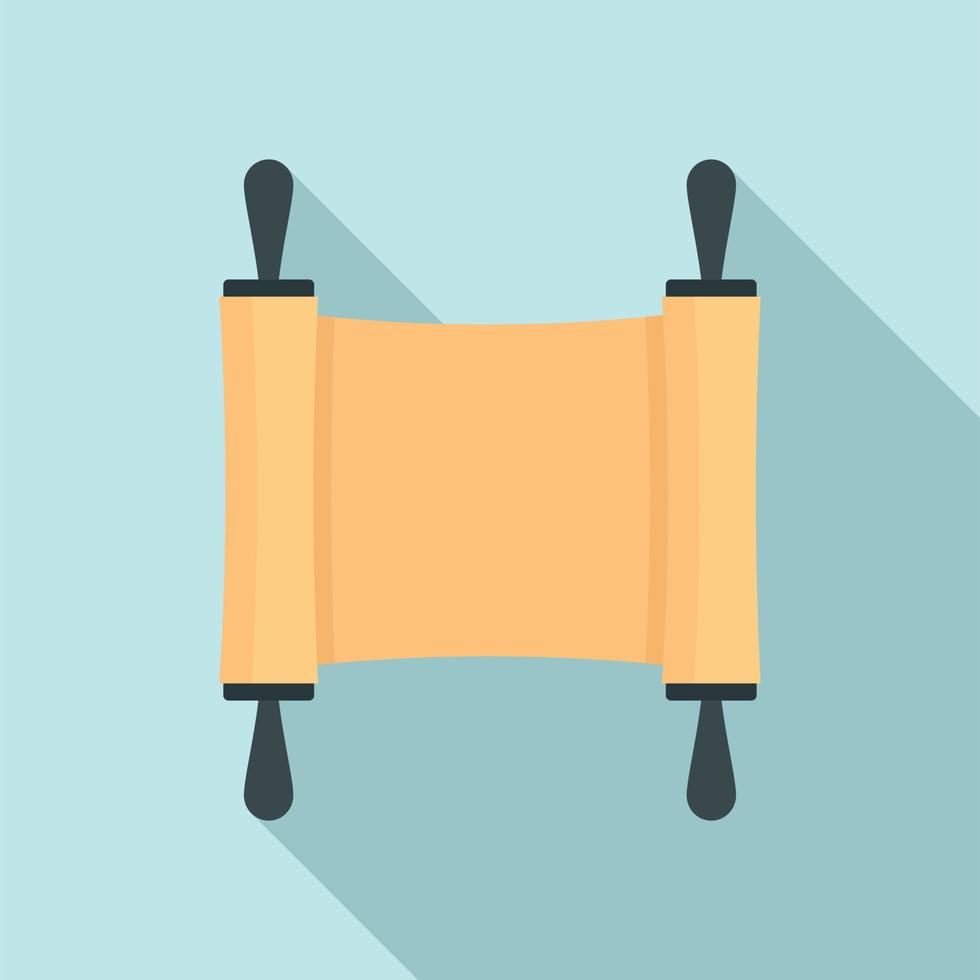 Rolled papyrus from ancient icon, flat style vector