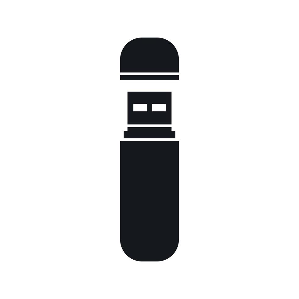 USB flash drive icon, simple style vector