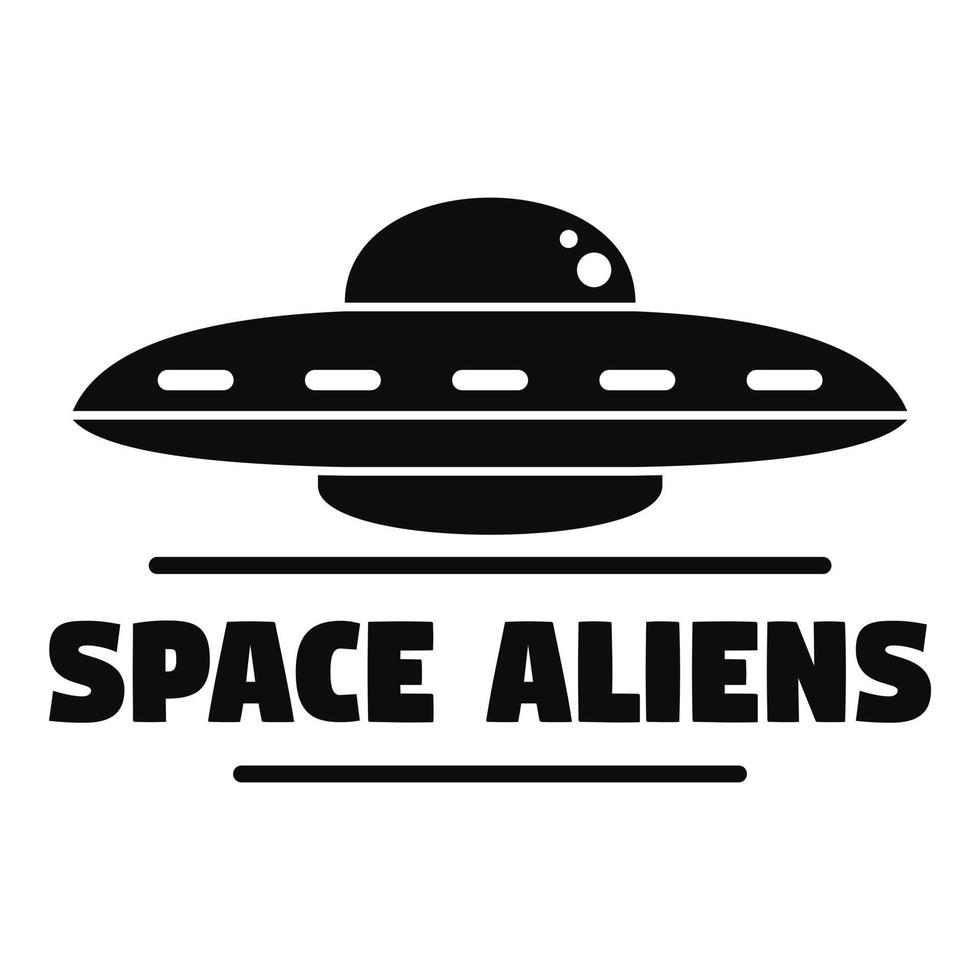 Space aliens ship logo, simple style vector