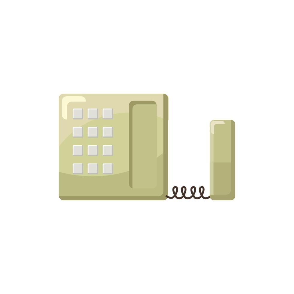 icono de teléfono de oficina, estilo de dibujos animados vector