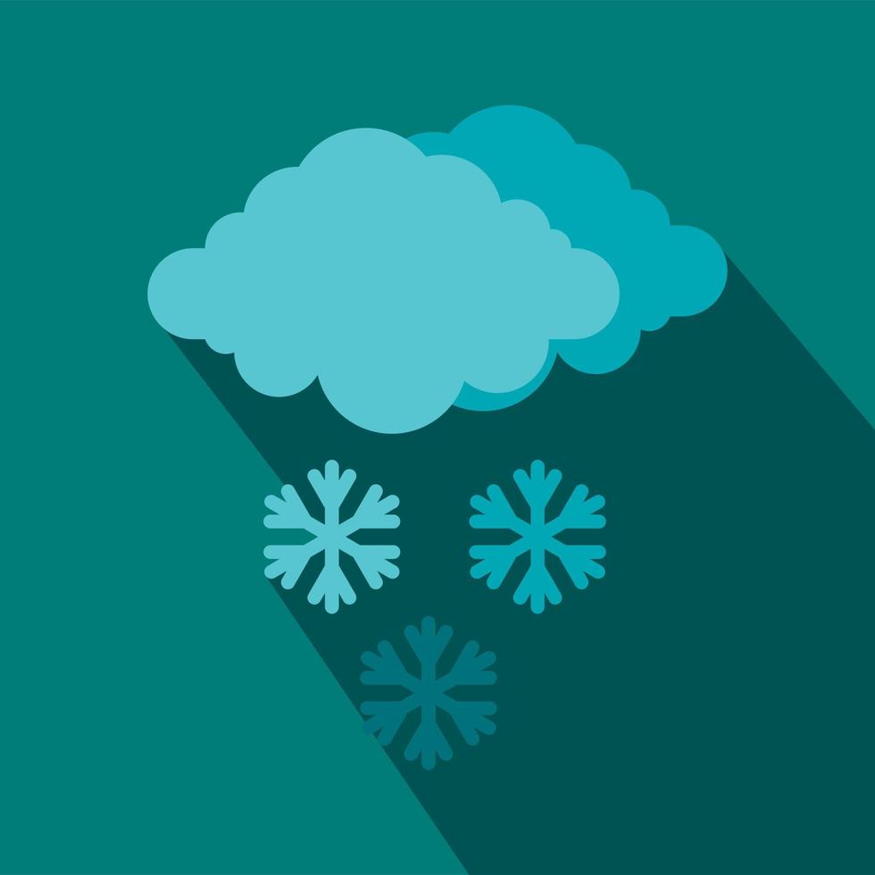 Cloud and snowflakes icon, flat style vector