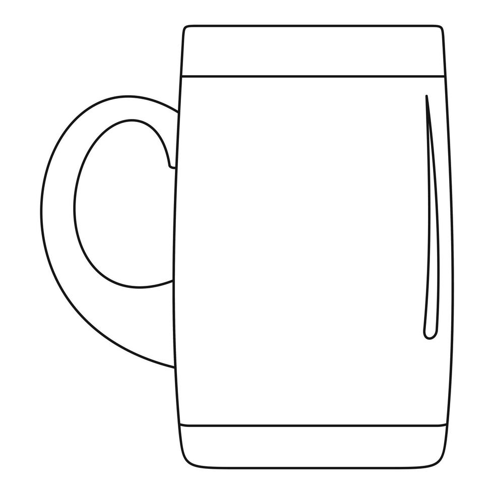 Pint of beer icon, outline style. vector