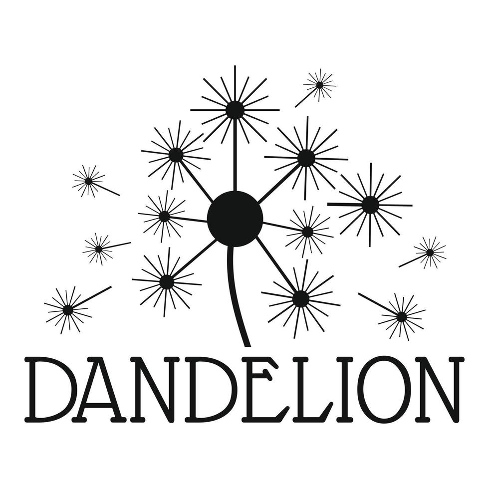 Fluffy dandelion logo icon, simple style. vector
