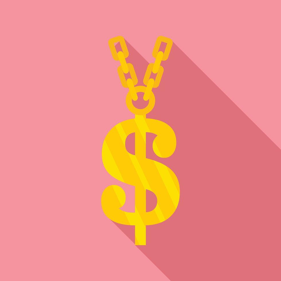 icono de símbolo de dólar de oro, estilo plano vector