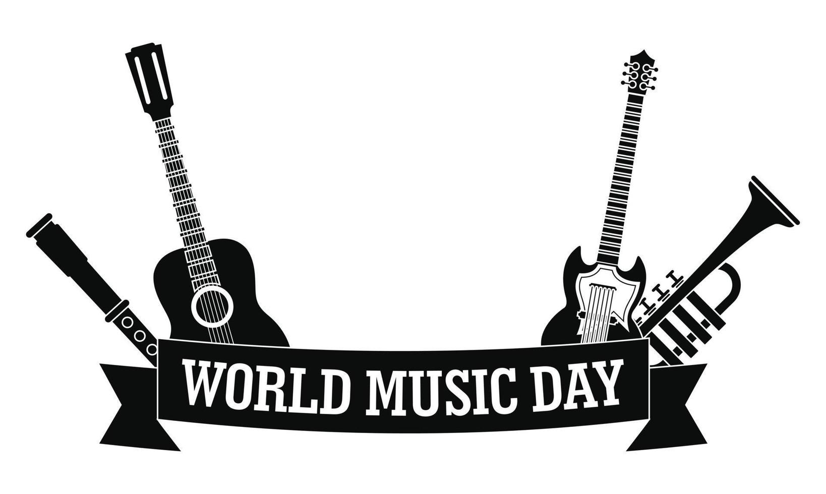 icono del día mundial de la música, estilo simple vector